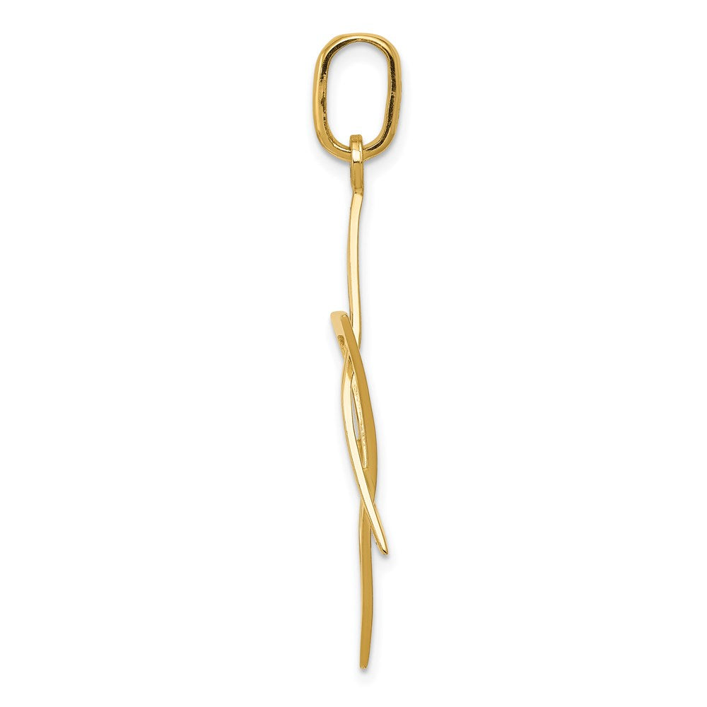 14k Yellow Gold Elongated Star of David Pendant