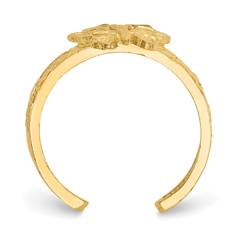 14k Yellow Gold Butterfly Toe Ring
