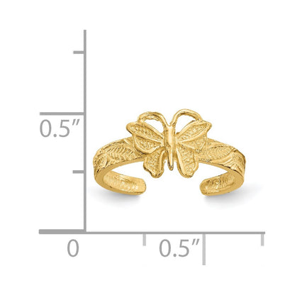 14k Yellow Gold Butterfly Toe Ring