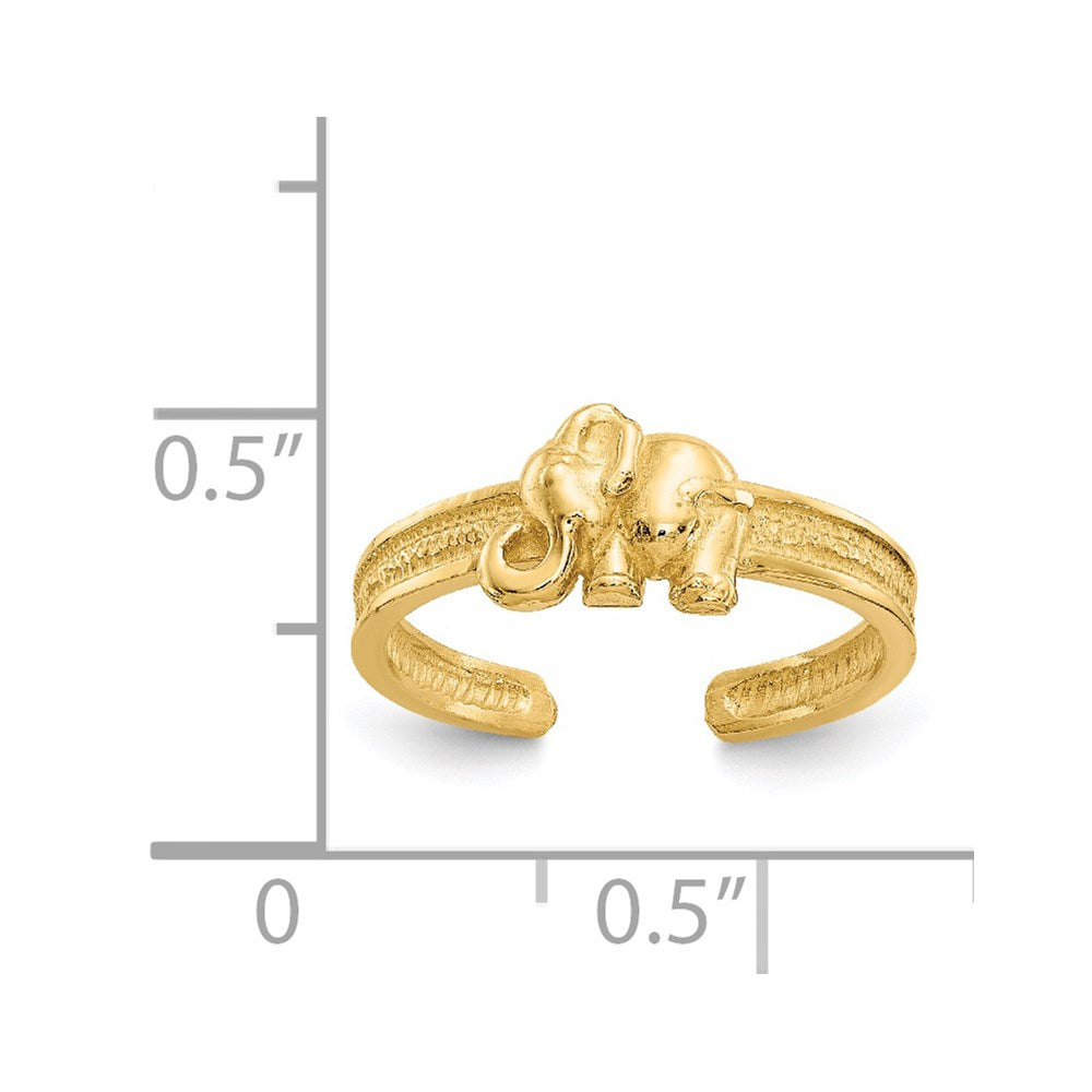 14k Yellow Gold Elephant Toe Ring