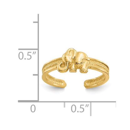 14k Yellow Gold Elephant Toe Ring