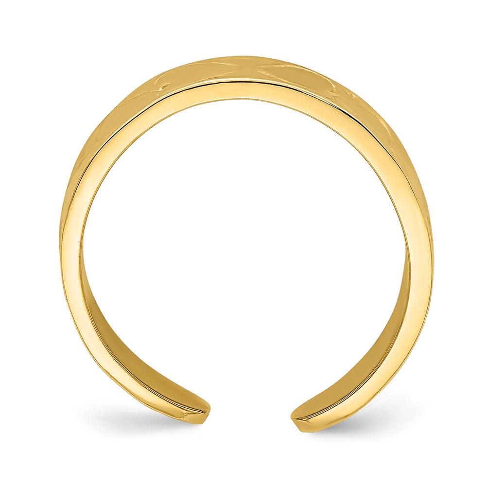14k Yellow Gold Heart Pattern Toe Ring