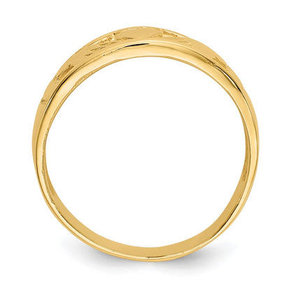 14K Yellow Gold Ladies Claddagh Band