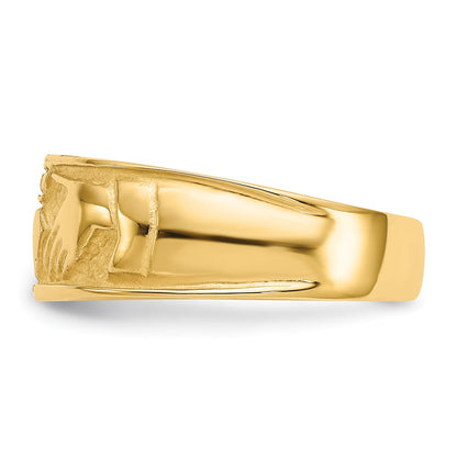 14K Yellow Gold Ladies Claddagh Band