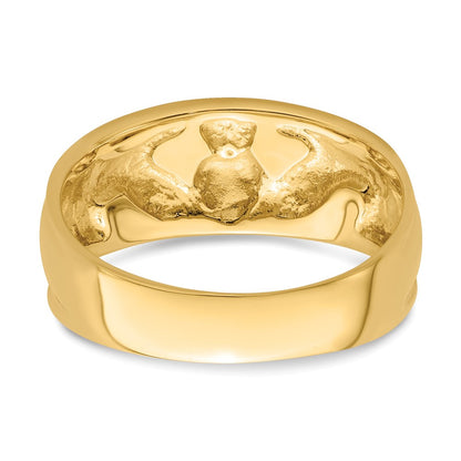 14K Yellow Gold Ladies Claddagh Band