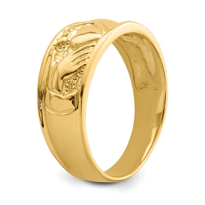 14K Yellow Gold Ladies Claddagh Band