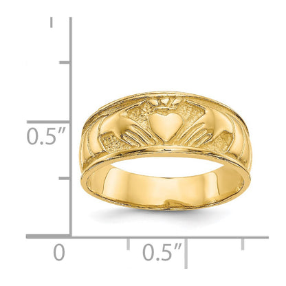 14K Yellow Gold Ladies Claddagh Band