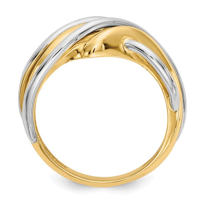 14k Two-Tone Gold Wave Ring