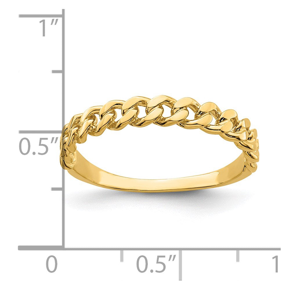 14K Yellow Gold Chain Link Band Ring