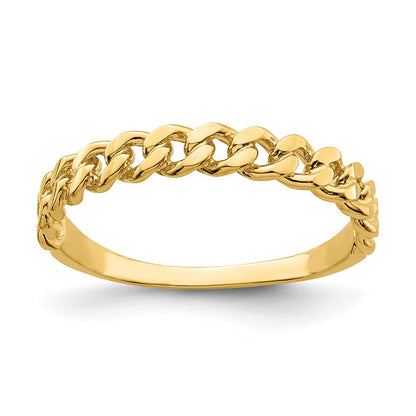 14K Yellow Gold Chain Link Band Ring