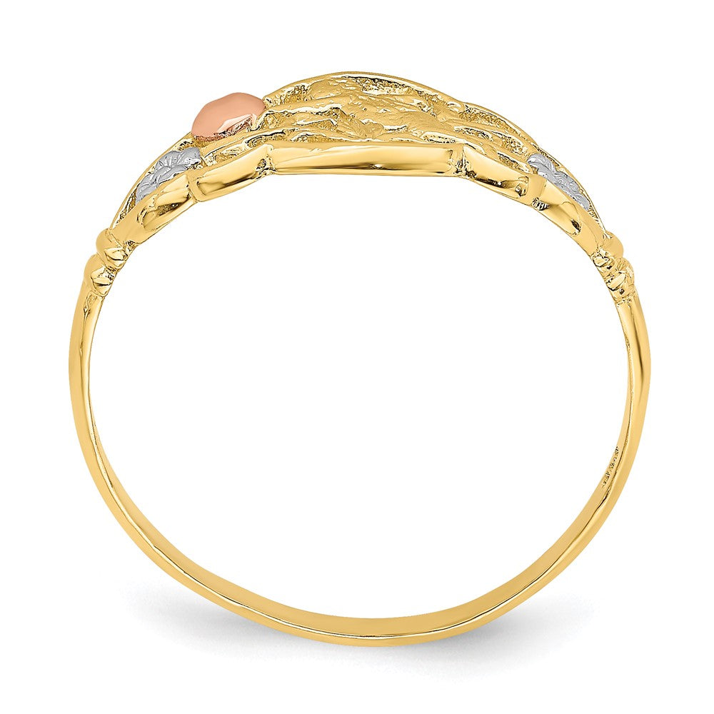 14K Two-Tone Gold W/White Rhodium Angel Ring