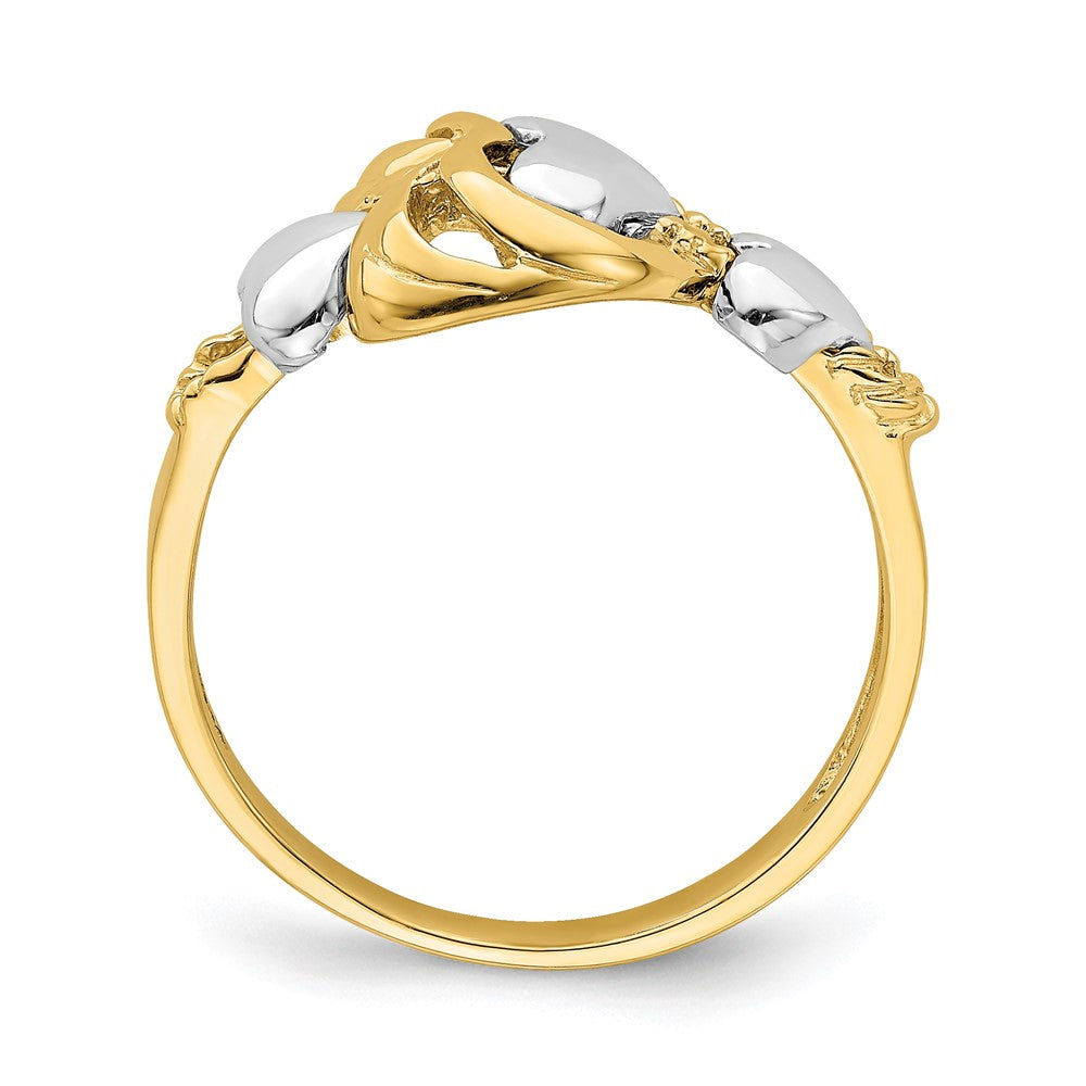 14k Two-Tone Gold Hearts Ring