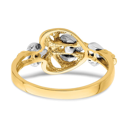 14k Two-Tone Gold Hearts Ring