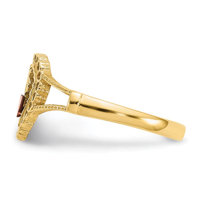 14K Two-Tone Gold 15 Heart Ring
