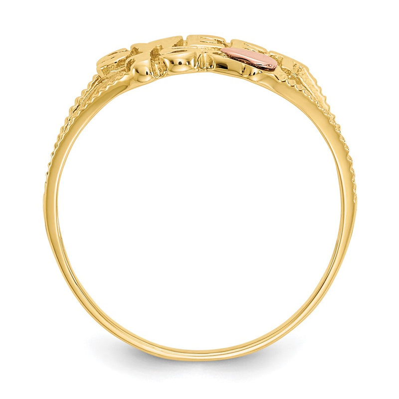 14K Two-Tone Gold Sweet 15 Heart Ring