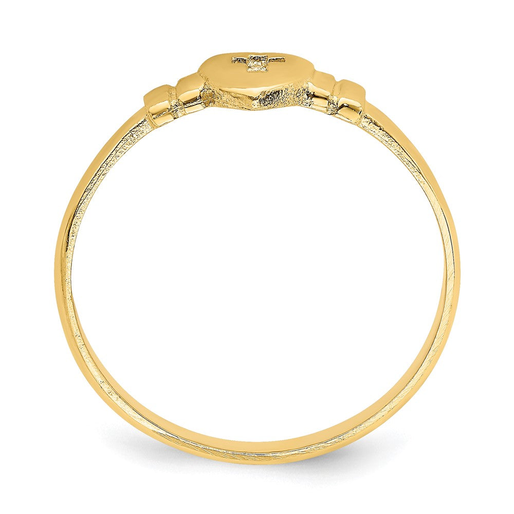 14K Yellow Gold Heart w/Cut-Out Cross Ring