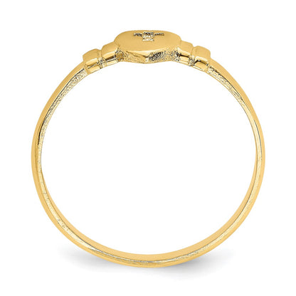 14K Yellow Gold Heart w/Cut-Out Cross Ring