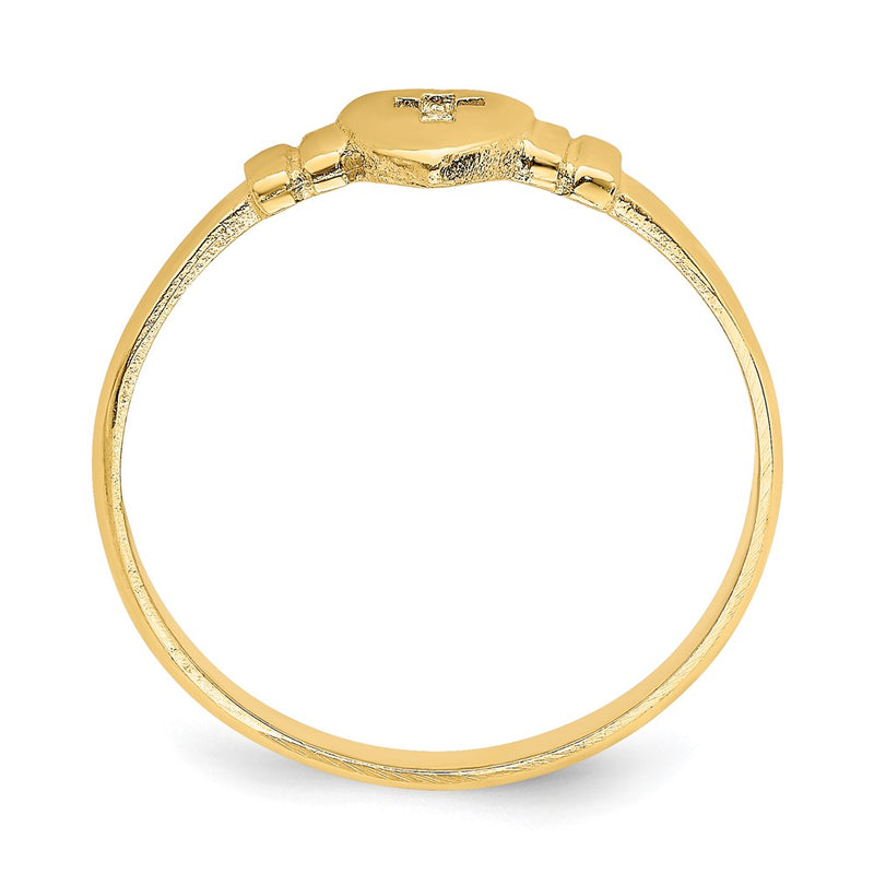 14K Yellow Gold Heart w/Cut-Out Cross Ring