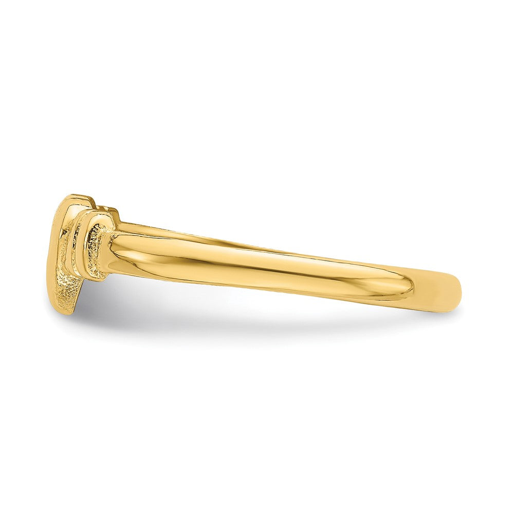 14K Yellow Gold Heart w/Cut-Out Cross Ring