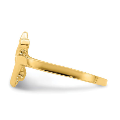 14K Yellow Gold High Polished Double Hearts Ring