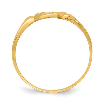 14K Yellow Gold Open Heart w/Swirl Ring