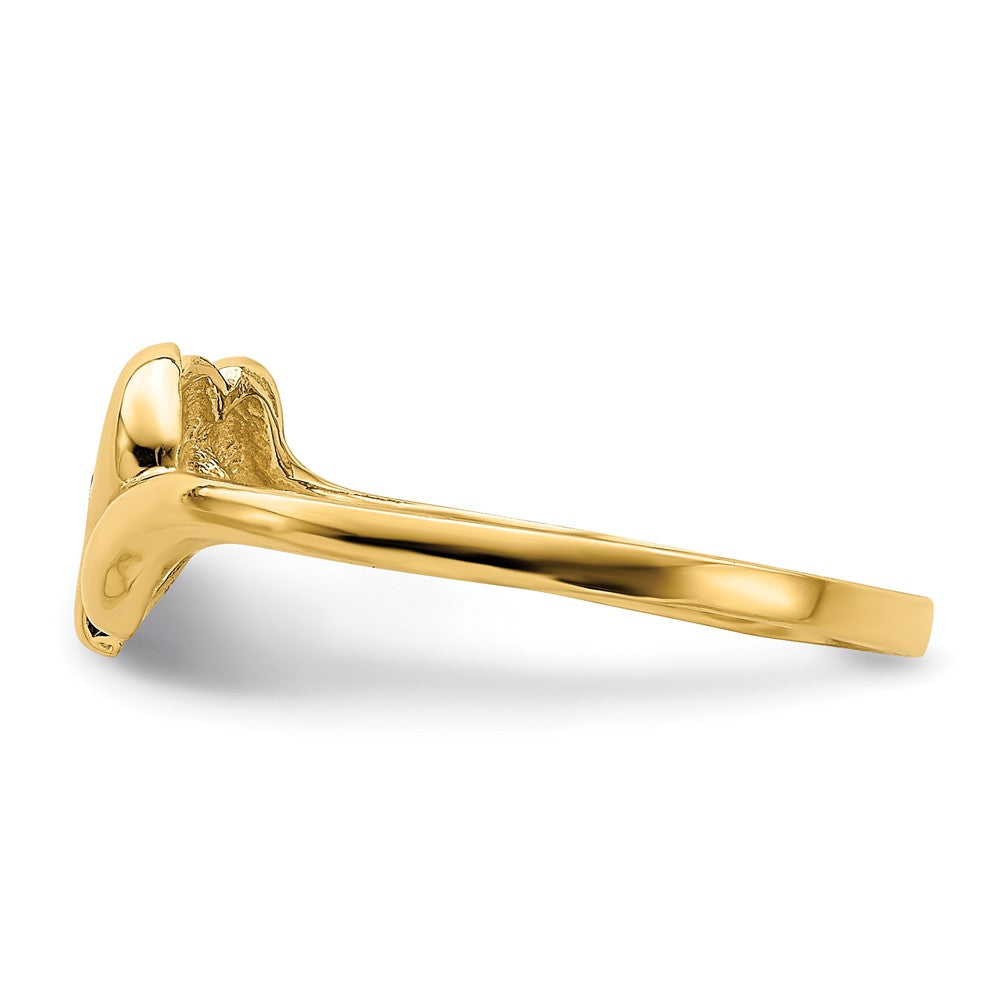 14K Yellow Gold Open Heart w/Swirl Ring