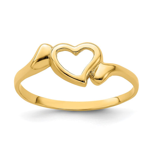 14K Yellow Gold Open Heart w/Swirl Ring