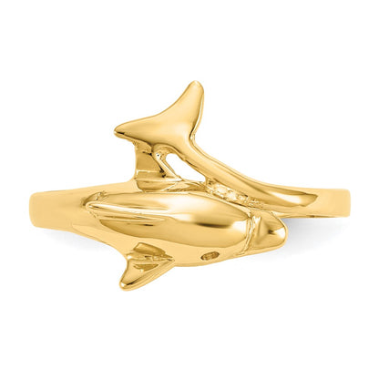 14K Yellow Gold Dolphin Ring
