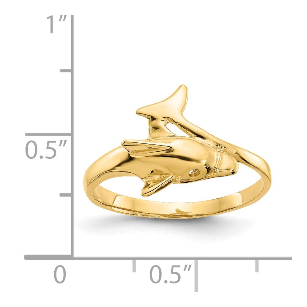 14K Yellow Gold Dolphin Ring