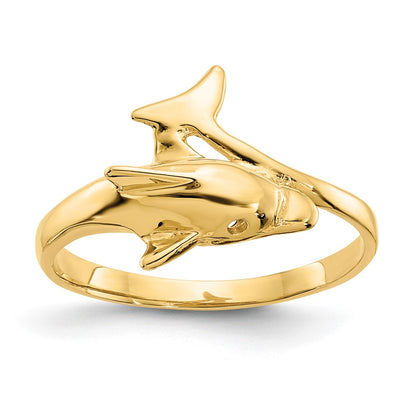 14K Yellow Gold Dolphin Ring