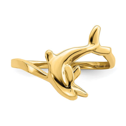 14K Yellow Gold Dolphin Ring