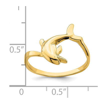 14K Yellow Gold Dolphin Ring