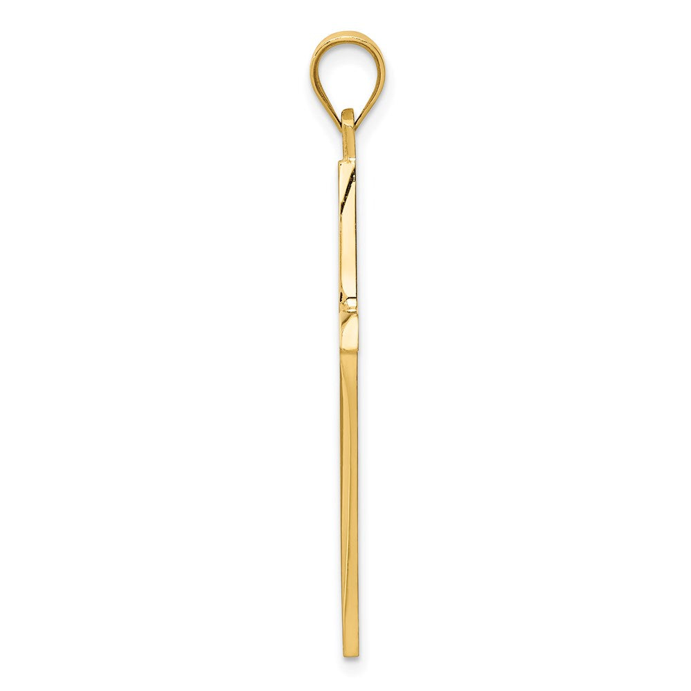 14k Yellow Gold Polished Cross Pendant