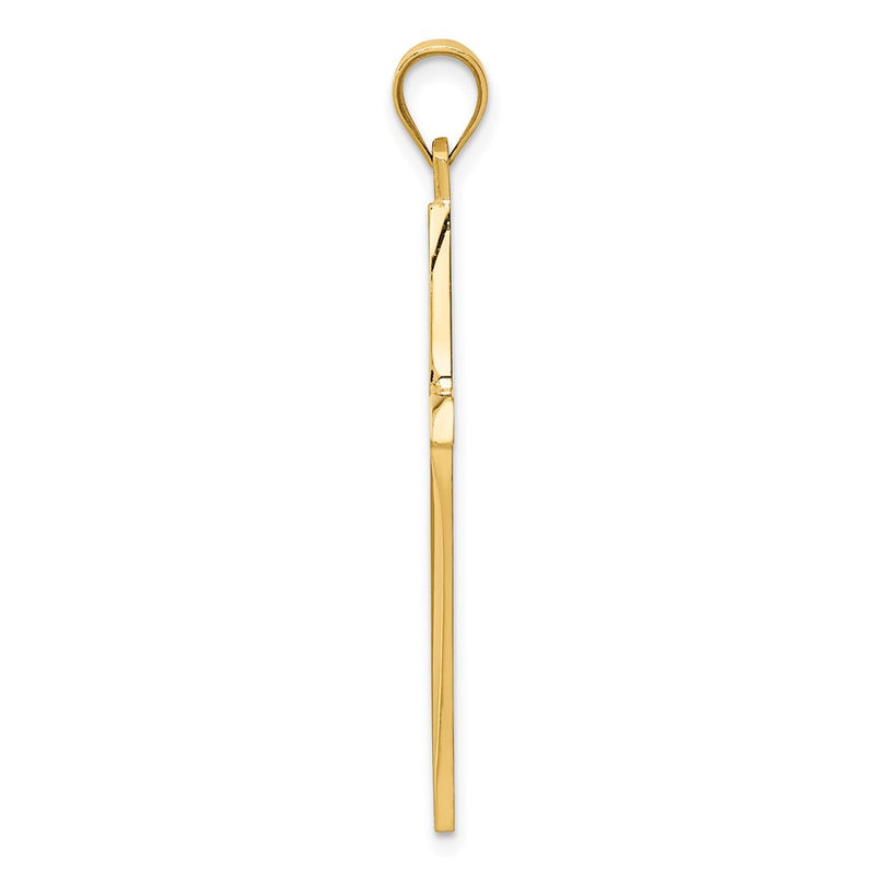 14k Yellow Gold Polished Cross Pendant