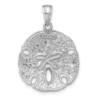 14k White Gold Sand Dollar Pendant