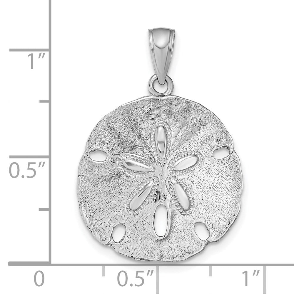 14k White Gold Sand Dollar Pendant