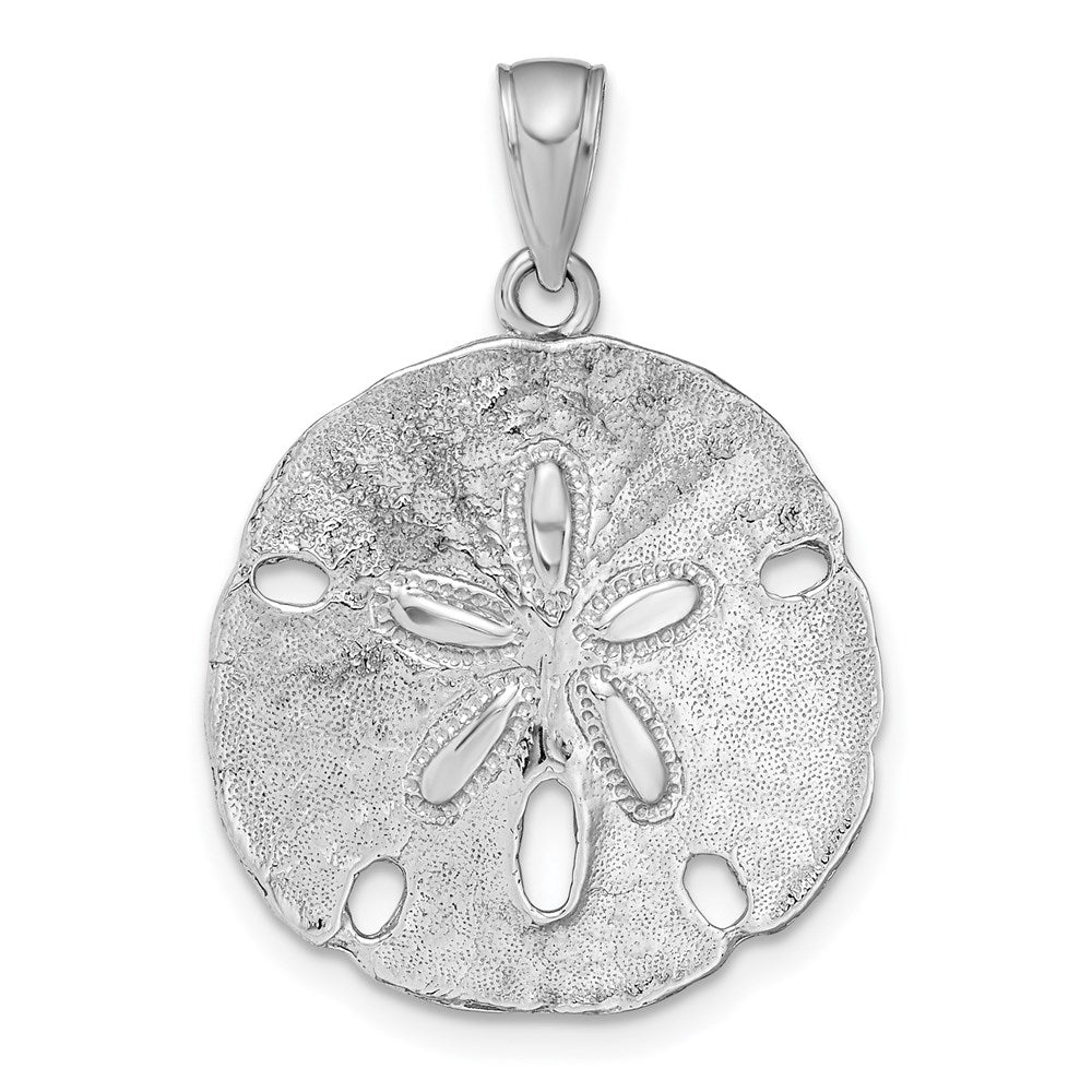 14k White Gold Sand Dollar Pendant