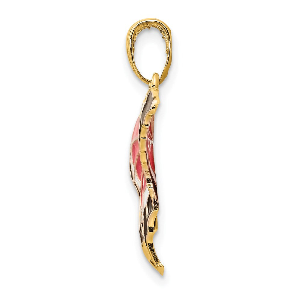 14k Yellow Gold Enameled Butterfly Pendant