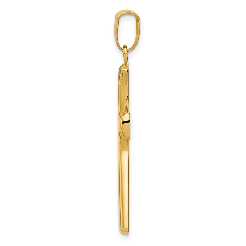 14k Yellow & Rhodium Gold w/Rhodium Fancy Cross Pendant