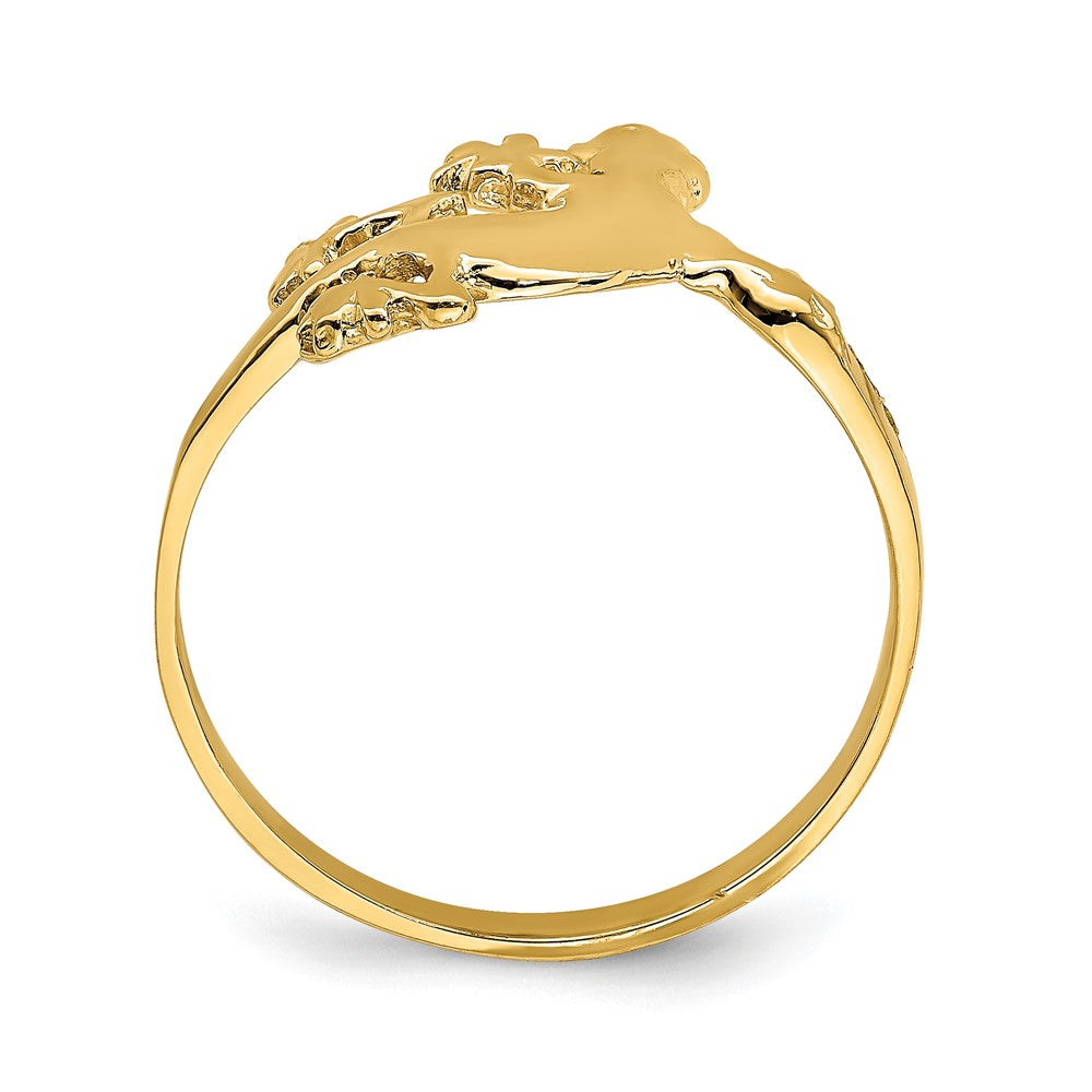 14K Yellow Gold Lizard Ring