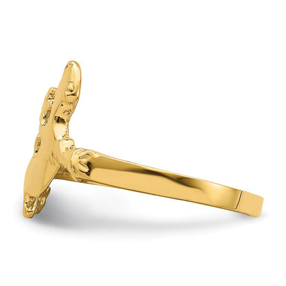 14K Yellow Gold Lizard Ring