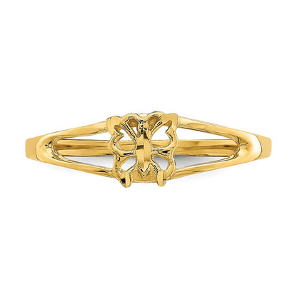 14K Yellow Gold Mini Butterfly Ring