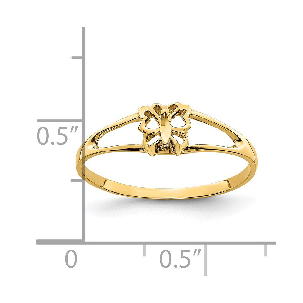 14K Yellow Gold Mini Butterfly Ring