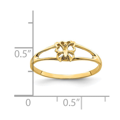 14K Yellow Gold Mini Butterfly Ring