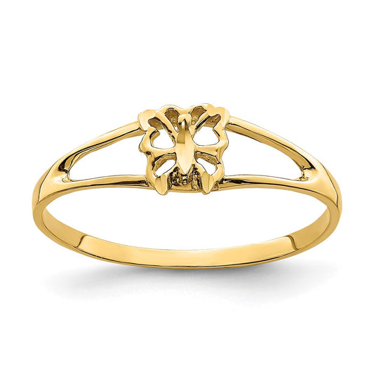 14K Yellow Gold Mini Butterfly Ring