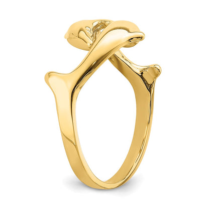 14K Yellow Gold Double Dolphin Ring