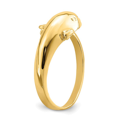14K Yellow Gold Dolphin Ring