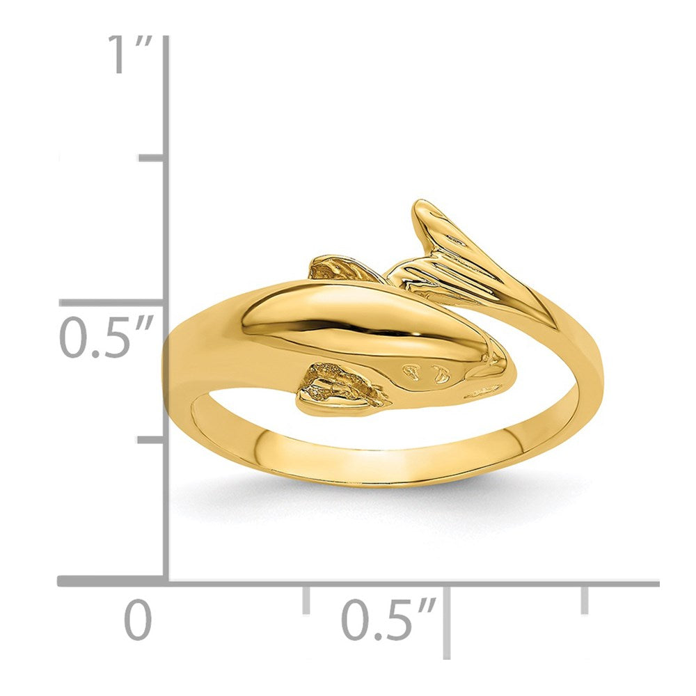 14K Yellow Gold Dolphin Ring