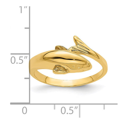 14K Yellow Gold Dolphin Ring