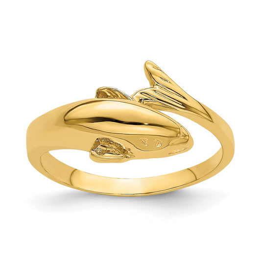 14K Yellow Gold Dolphin Ring